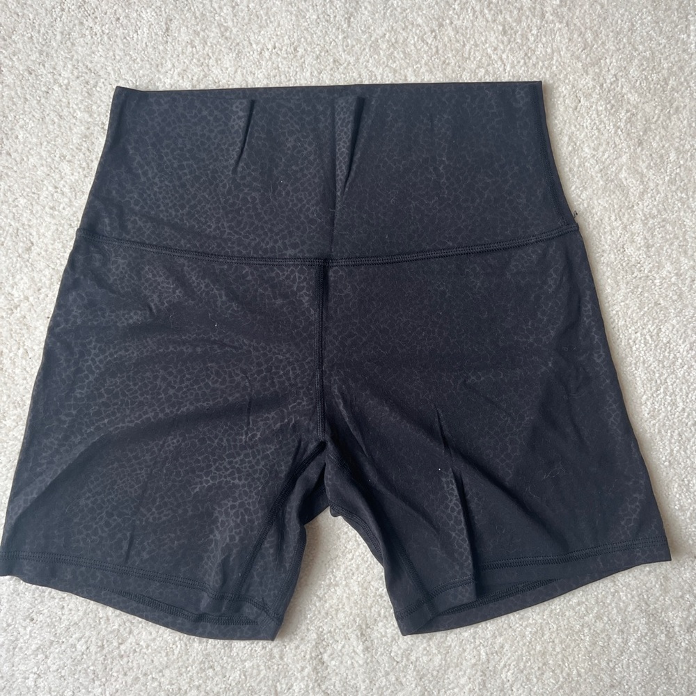 lululemon align biker shorts embossed leopard